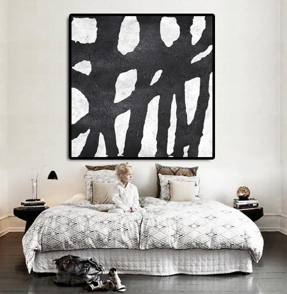 Minimal Black and White Painting #MN1A - Click Image to Close